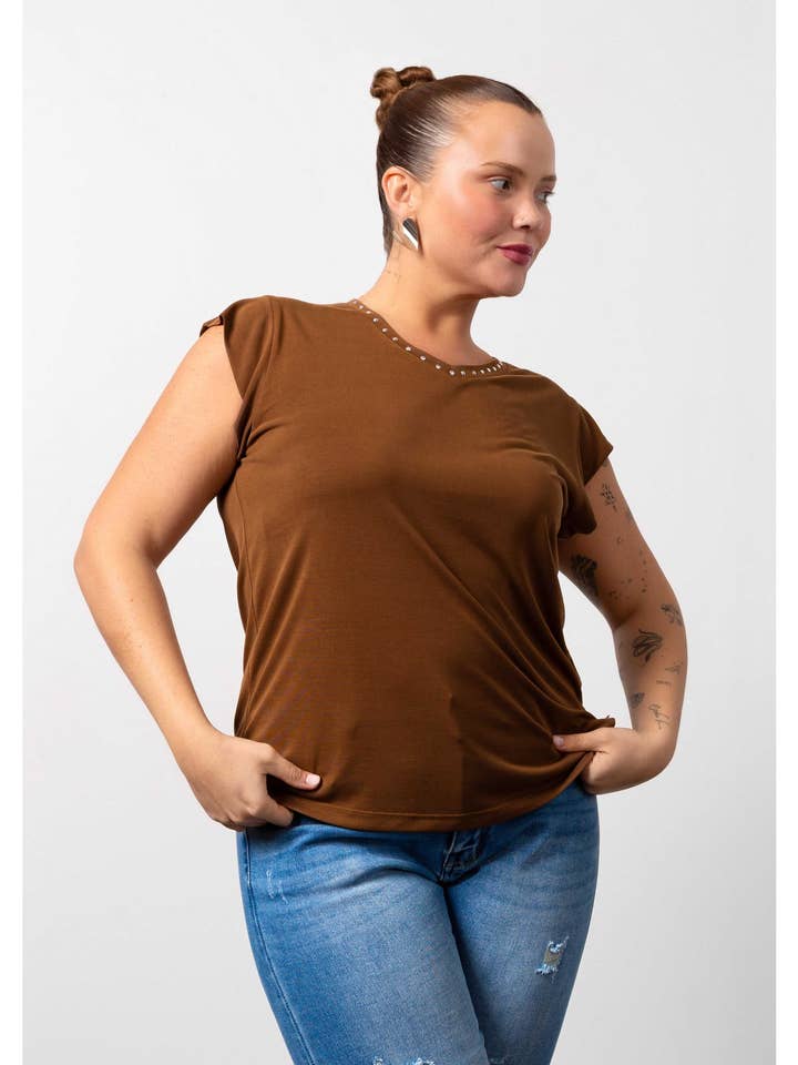 251050 - Plain Knit Sweater Spring Summer Collection Plus Sizes for wholesale by Teresa Cardoso Oliveira