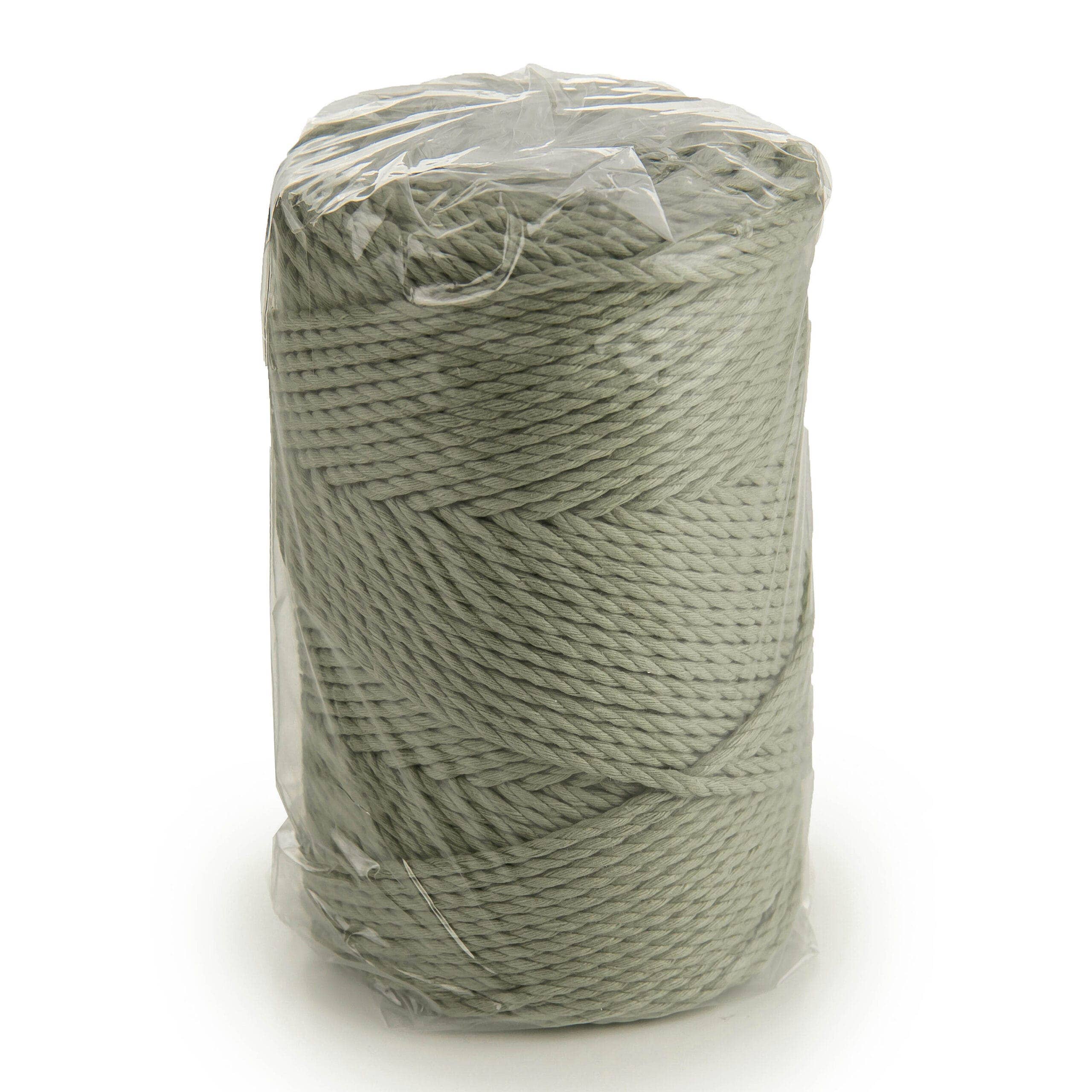 MB Cordas - Wholesale Cord - 3MM 3 Strand Twisted 500g Macrame Cotton Cord SAGE GREEN 130-145m  Macrame Rope 3 ply Craft String5