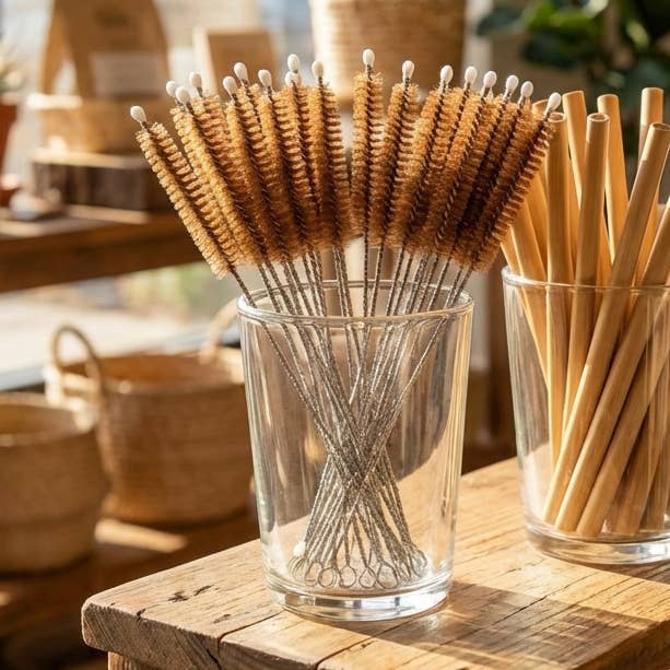 10 Pack - Coconut Fiber Plastic Free Straw Cleaner for wholesale by Bamboo Switch