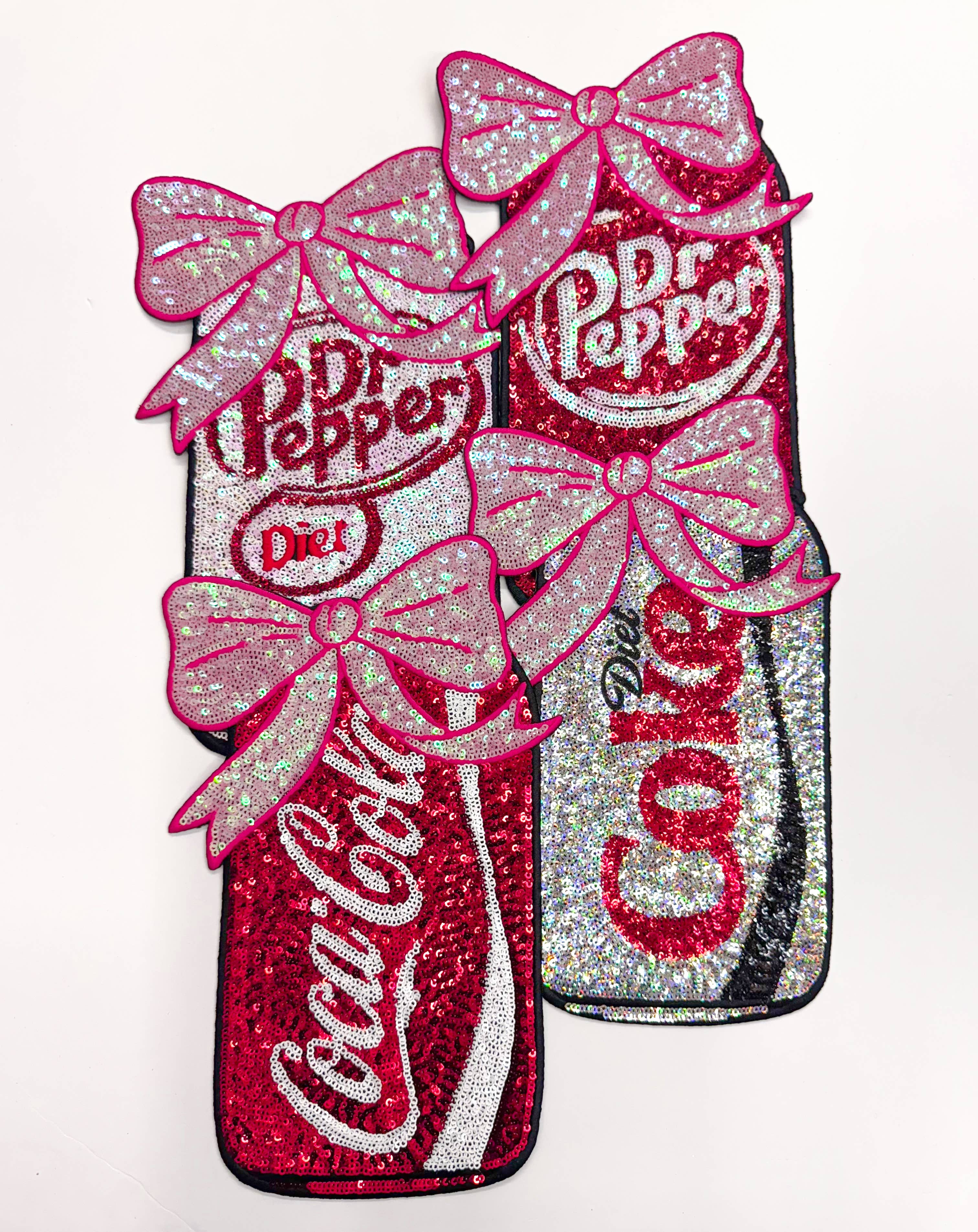ABLNco - Wholesale Patch - Big Diet Coke Bow Sequins Iron On Patch1