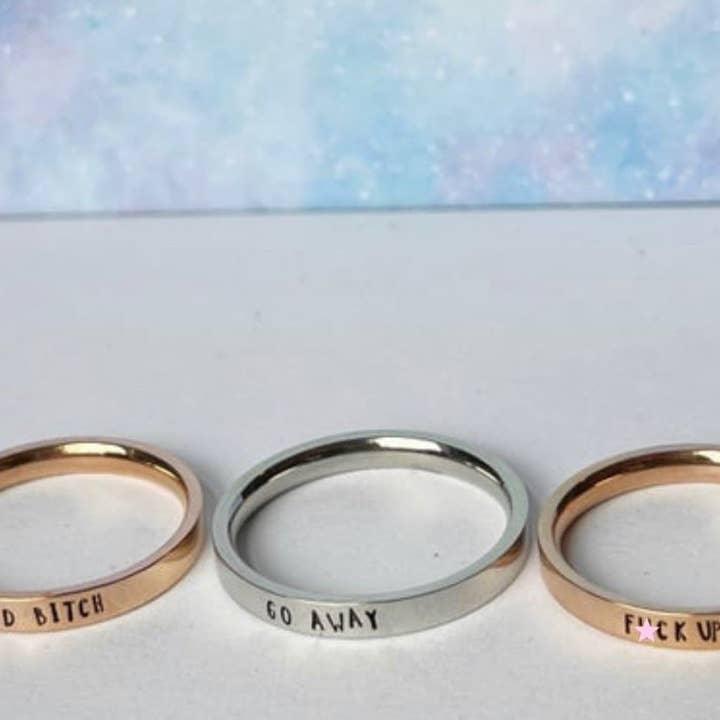 Bague profane impertinente en acier inoxydable//Hypoallergénique, antirouille, anti-ternissure pour la vente par Team Neville