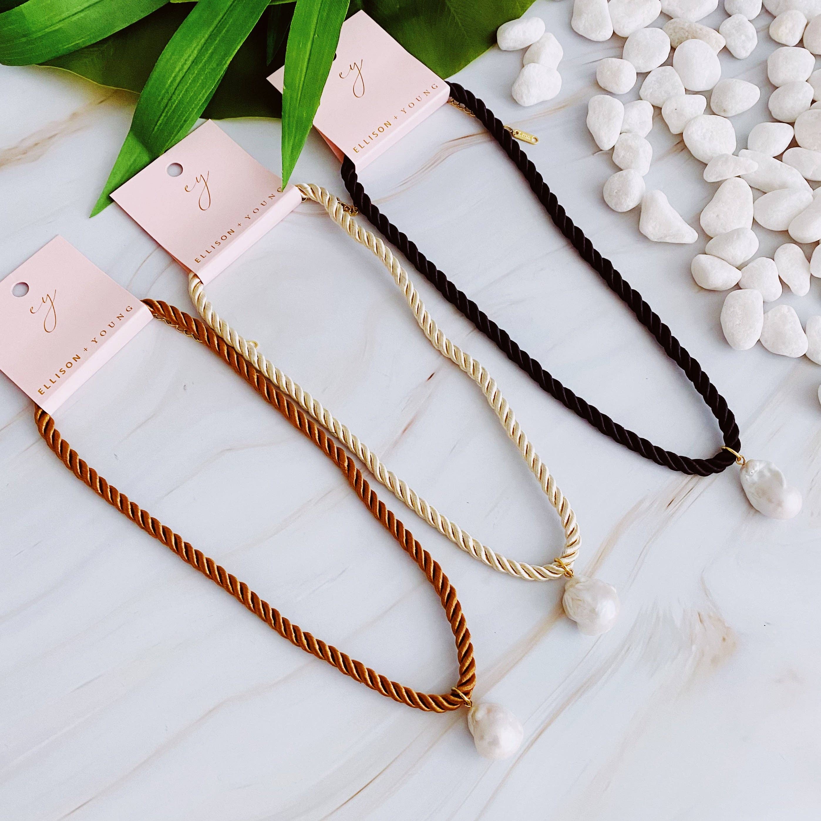 Ellison+Young - Wholesale Beaded/Pearl Necklace - Satin Rope Baroque Pearl Necklace6