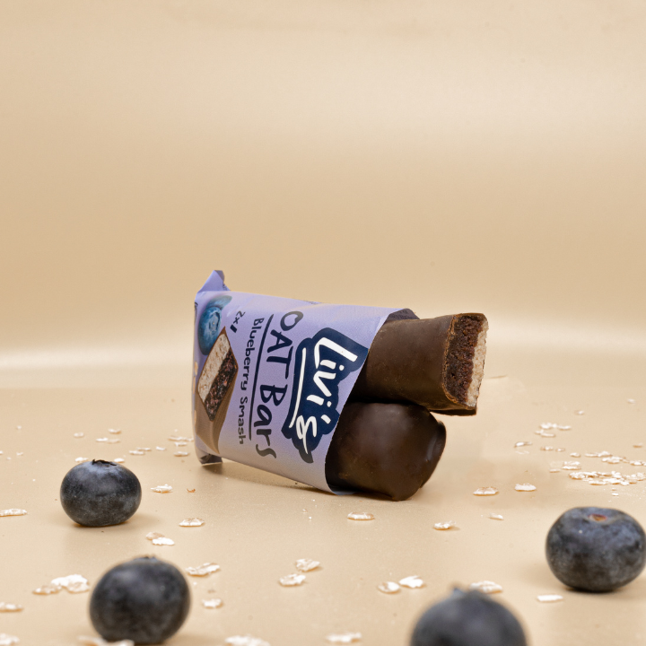 Livi's - Venta al por mayor Barrita de aperitivo - Barra de avena orgánica Blueberry Smash con chocolate oscuro2