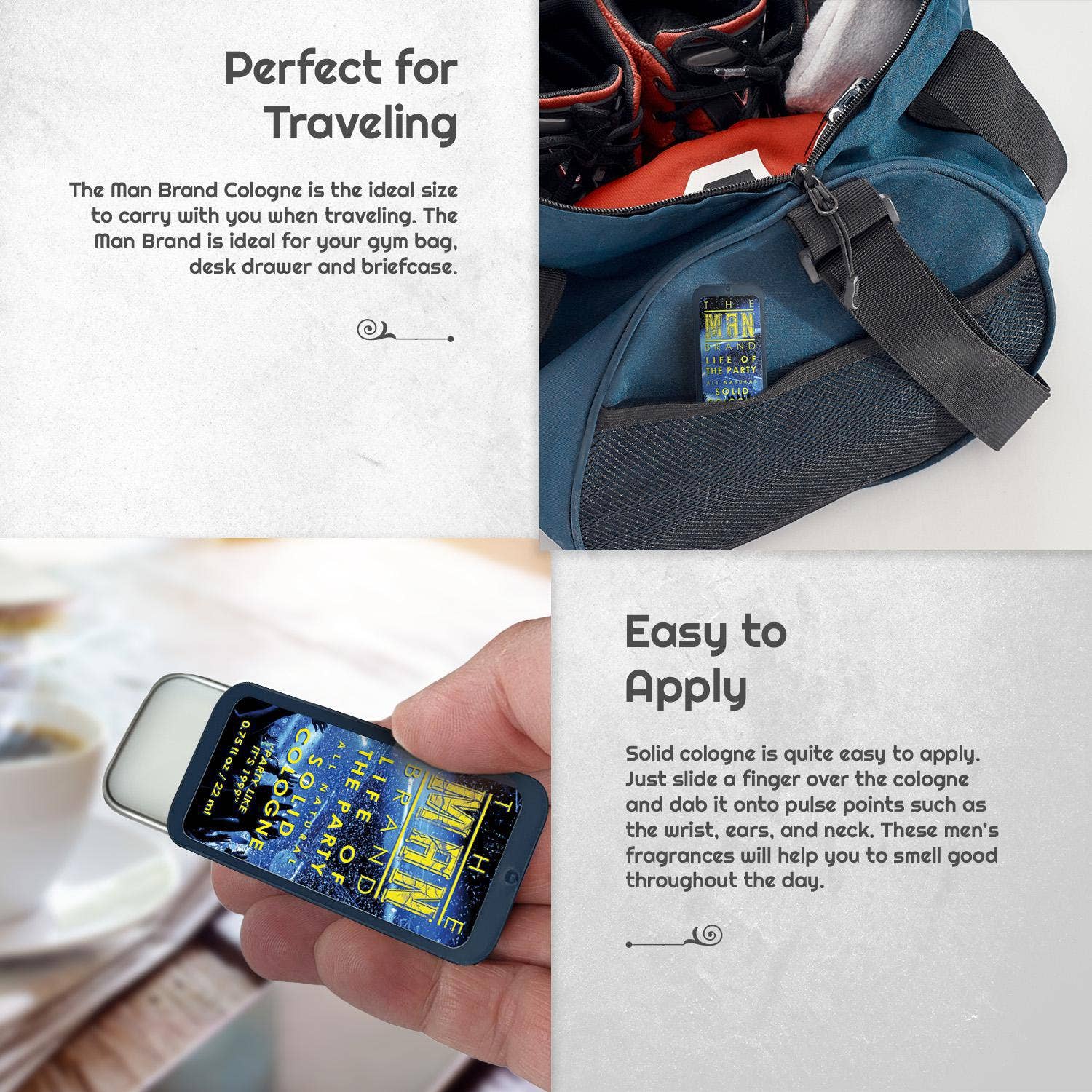 The Man Brand - Wholesale Solid Cologne - Life of the Party Solid Cologne - Vintage Slide Tin - 0.75 Ounce4