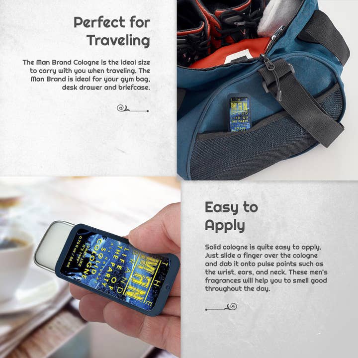 The Man Brand - Wholesale Solid Cologne - Life of the Party Solid Cologne - Vintage Slide Tin - 0.75 Ounce4