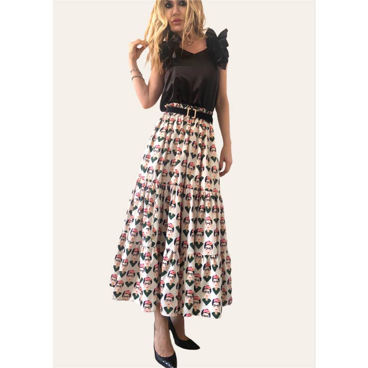 Kjol med trippel volang Frida för wholesale av Mesmerize