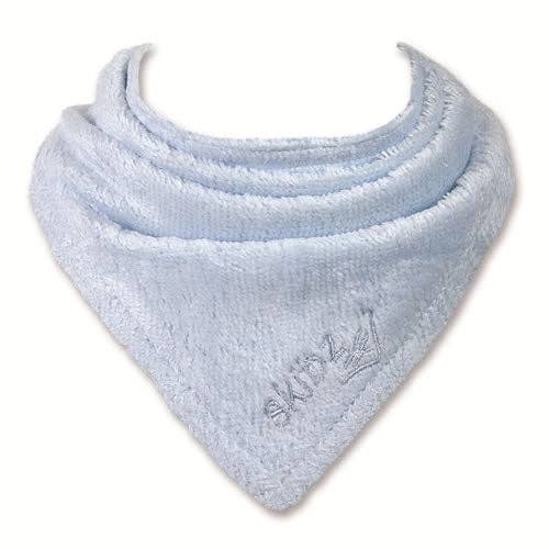 Skibz Dribble Bandana Bib - Organic Blue for wholesale by Binnie Baby