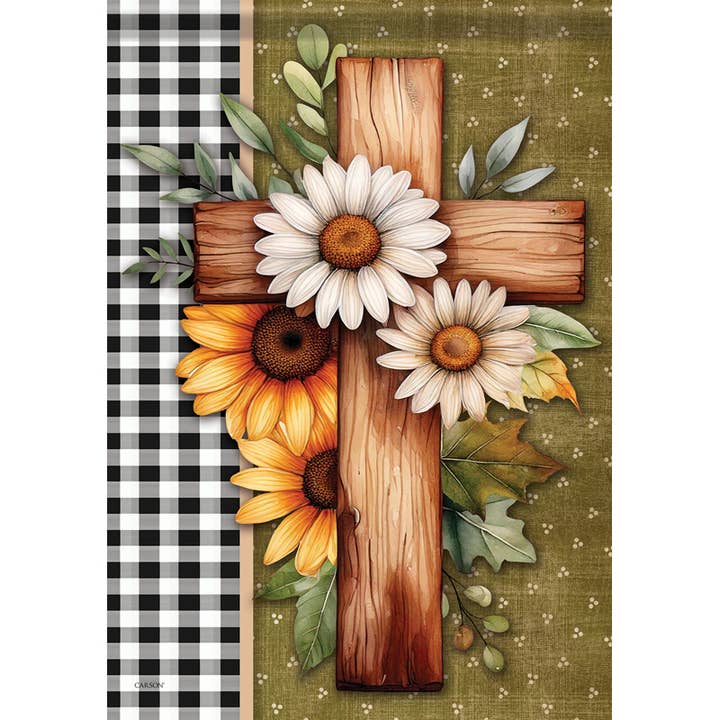 "Fall Cross" Garden Durasoft™ Flag for wholesale by FlagTrends by Carson