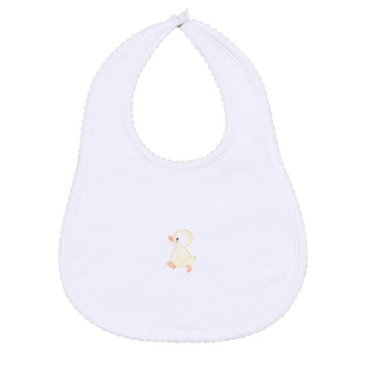 Downy Ducklings Embroidered Bib for wholesale by Magnolia Baby