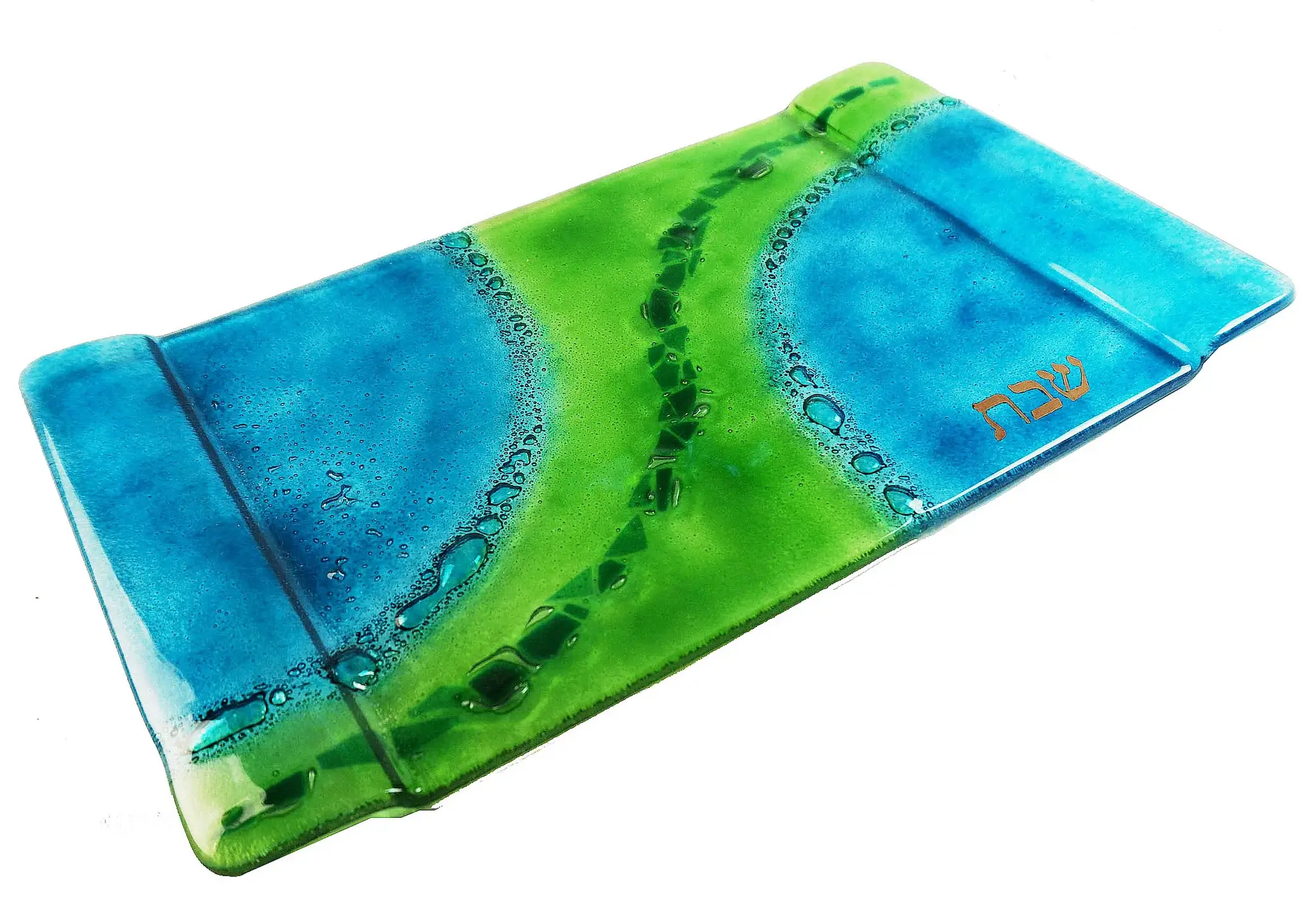 Calypso Chile - Wholesale Decorative Tray - Challah Tray - Handmade Fused Glass - Judaica1