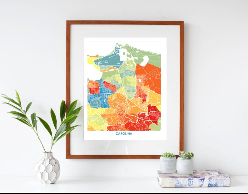 Juanita's Adventures - Wholesale Art Print - Juanitas Carolina PR Map Print2