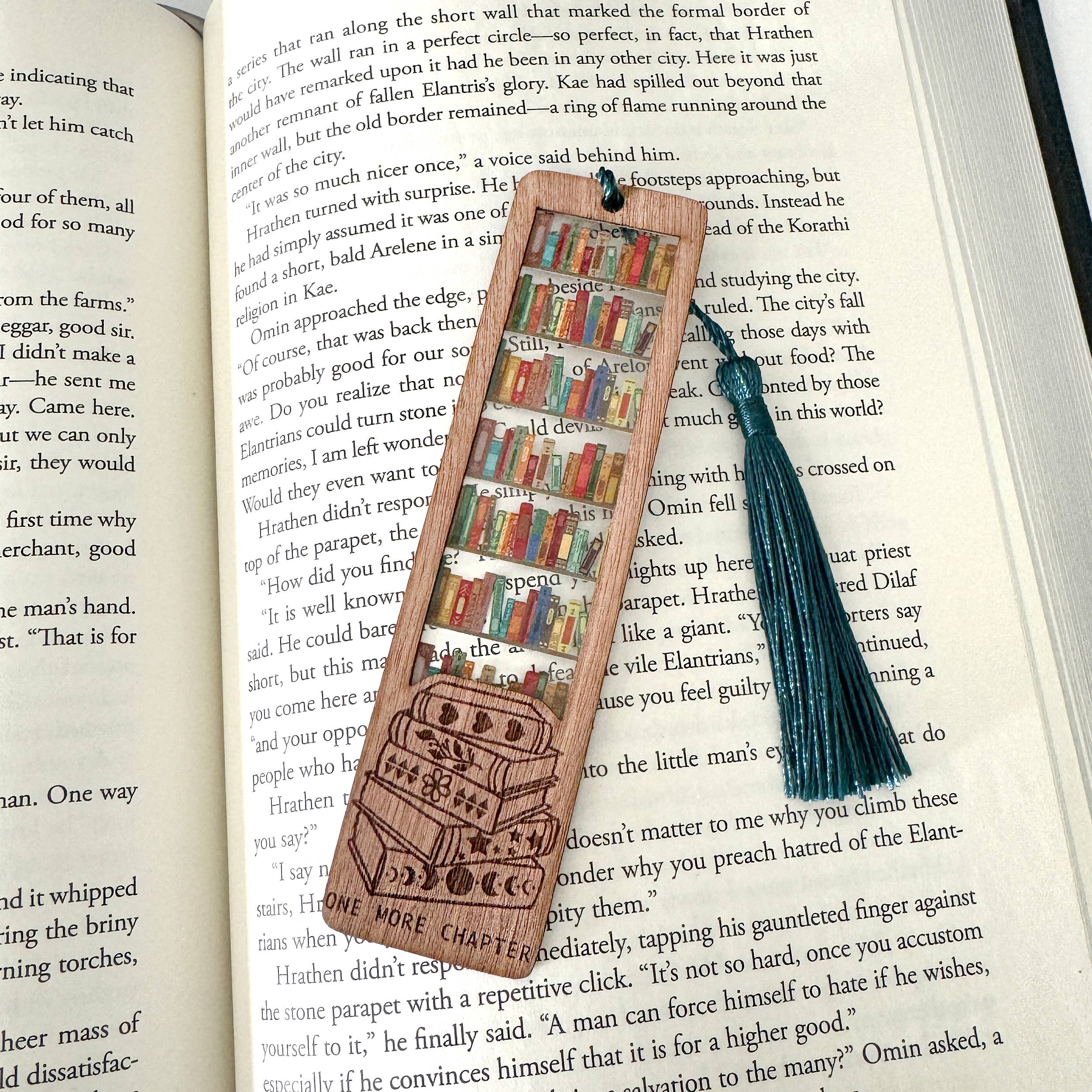 Art by Sharell - Wholesale Bookmark - One More Chapter Bookmark | Wood & Acrylic Tassel Bookmark5