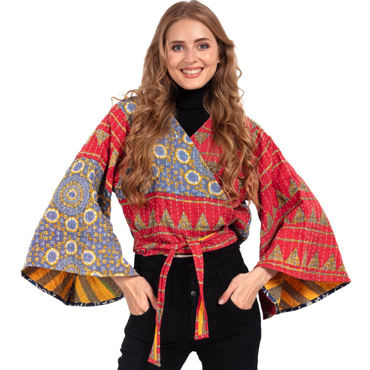 Sevya Handmade - Wholesale Blouse - Women's - Reversible Kantha Butterfly Top 3