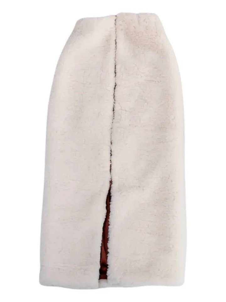 Jupe longue en laine pour femme - Blanche pour la vente par Mellow