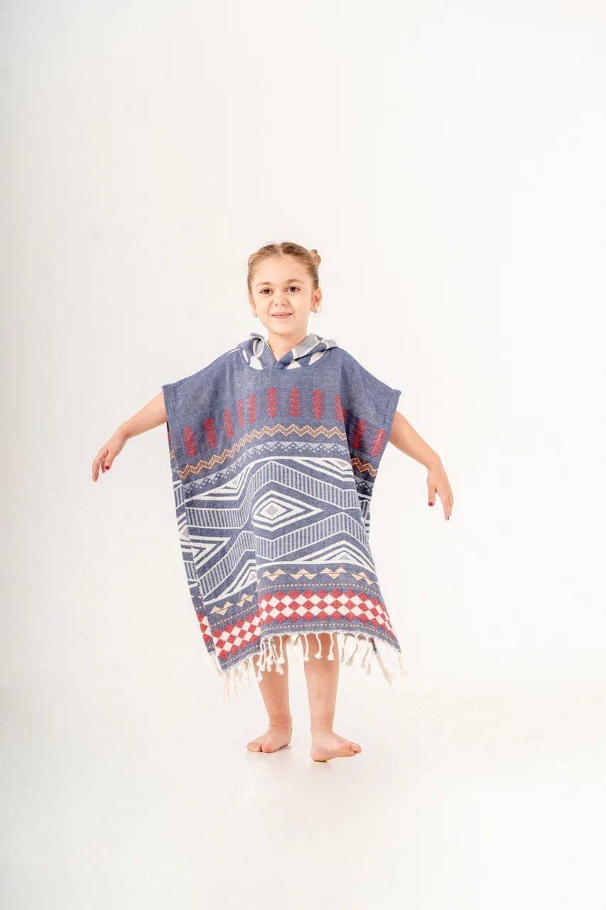 Kikoya - Vente Serviette poncho - Enfant et bébé - Poncho à capuche pour enfants, serviette de plage et de bain pour changer après la natation ou le surf1