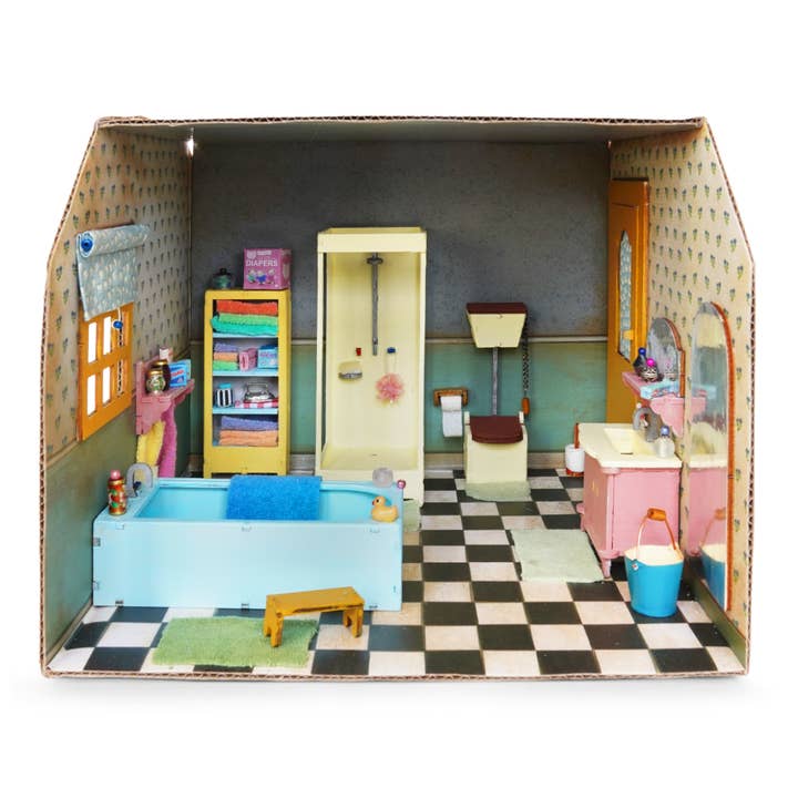Het Muizenhuis – wholesale DIY craft kit – Kids DIY Dollhouse Furniture Kit - Bathroom (Scale 1:12)11