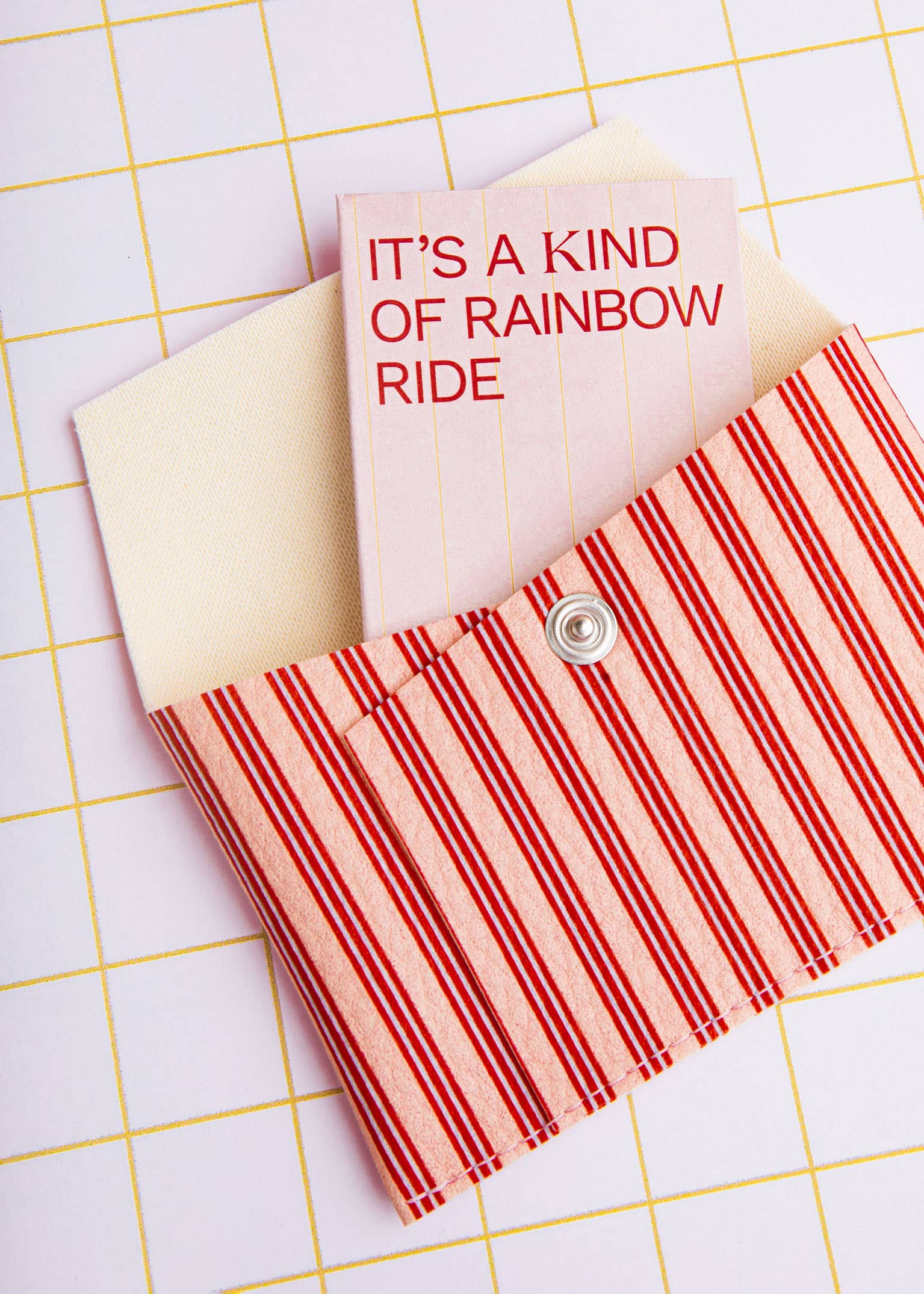 ECKE - Wholesale Card Holder - Women's - Coral Red Stripes Wallet2