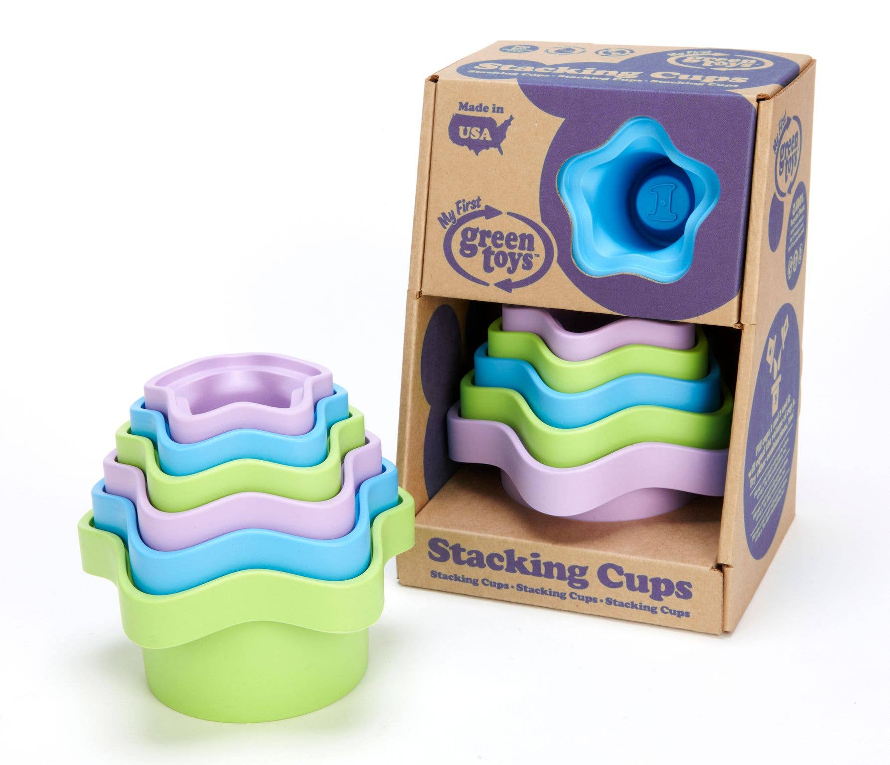 Green Toys - Vente Jeu d'anneaux à empiler – bébé - Gobelets empilables1