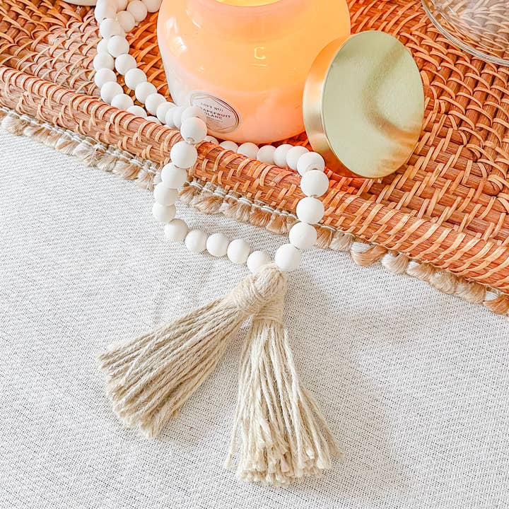 Ivy and Sage Market - Wholesale Bunting/Garland - Eco-friendly Natural Wood Bead Garland with Tassels