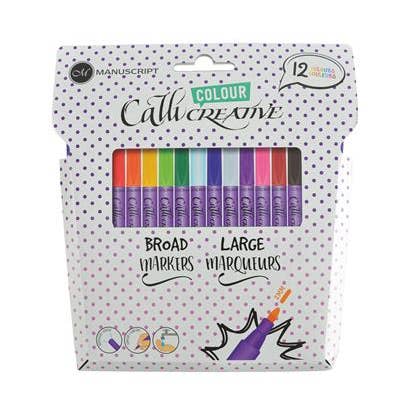 Creatieve Markers Brede Etui - 12 Verschillende Kleuren voor wholesale door Manuscript