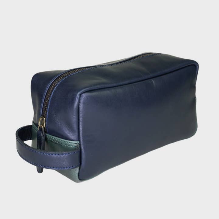 Colour-Block Leather Box Washbag for wholesale by Sophos