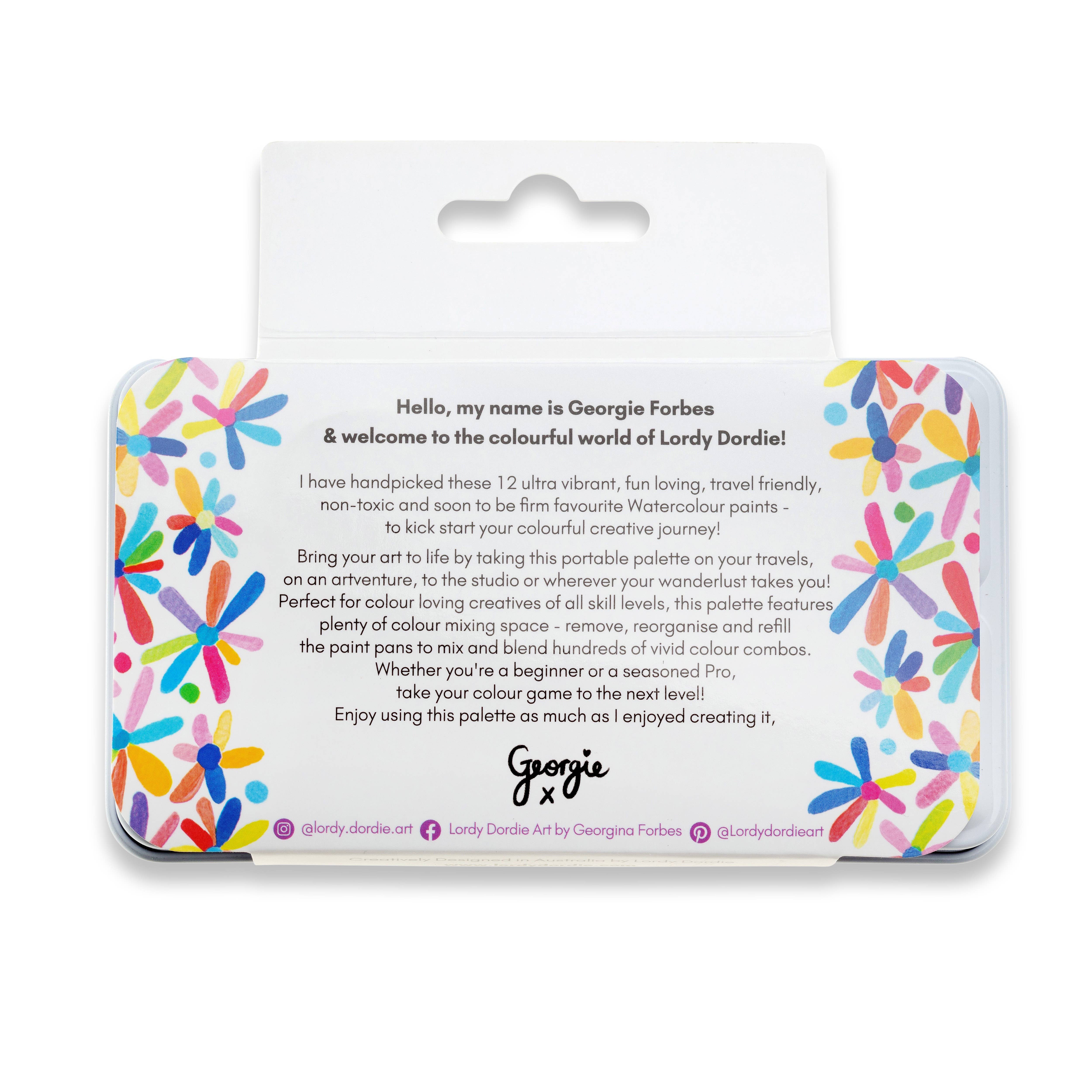 Lordy Dordie - Wholesale Watercolor Paint - Neon Brights Watercolour Travel Palette Set4