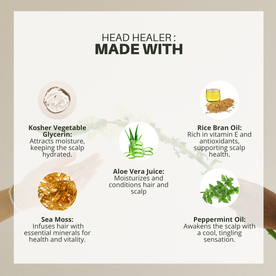 ATANA HEAD SPA, LLC - Wholesale Hair Leave-In Conditioner - Head Healer: Sea Moss & Peppermint Leave-In Detangle Mist2