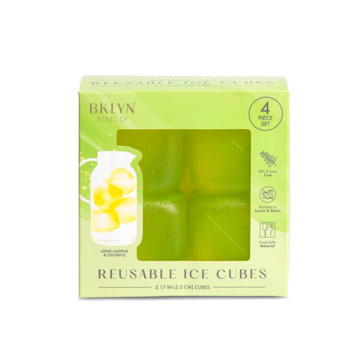 Core Home - Wholesale Ice Tray/Mold - Set of 4 XL Reusable Ice Cubes - Liquid Lime2