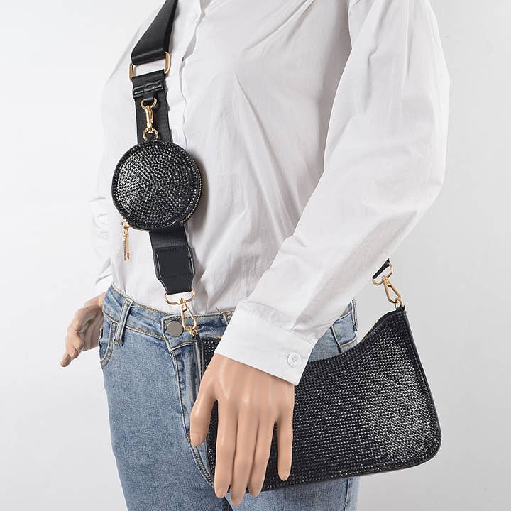 3AM BY H&D ACCESSORIES - Wholesale Crossbody Bag - Women's - Rhinestone Crossbody Bag W/Air Pod Purse6