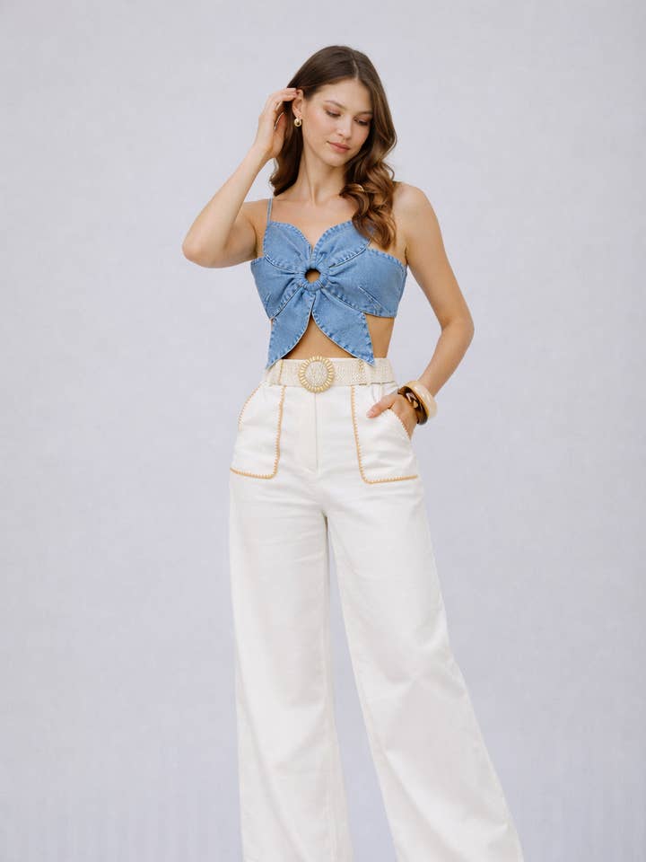 LP1364 DELICATE EMBROIDARY DETAIL AND ACCENT BELT for wholesale by Endless Blu