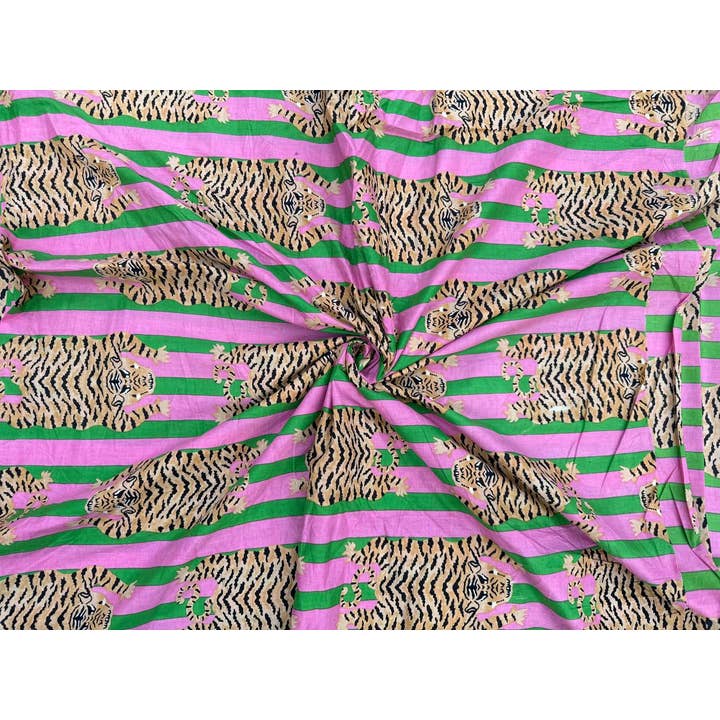 Bhawana Handicrafts - Wholesale Fabric Paint - Tiger Print Dress Making Fabric Women Clothing Cotton Fabric