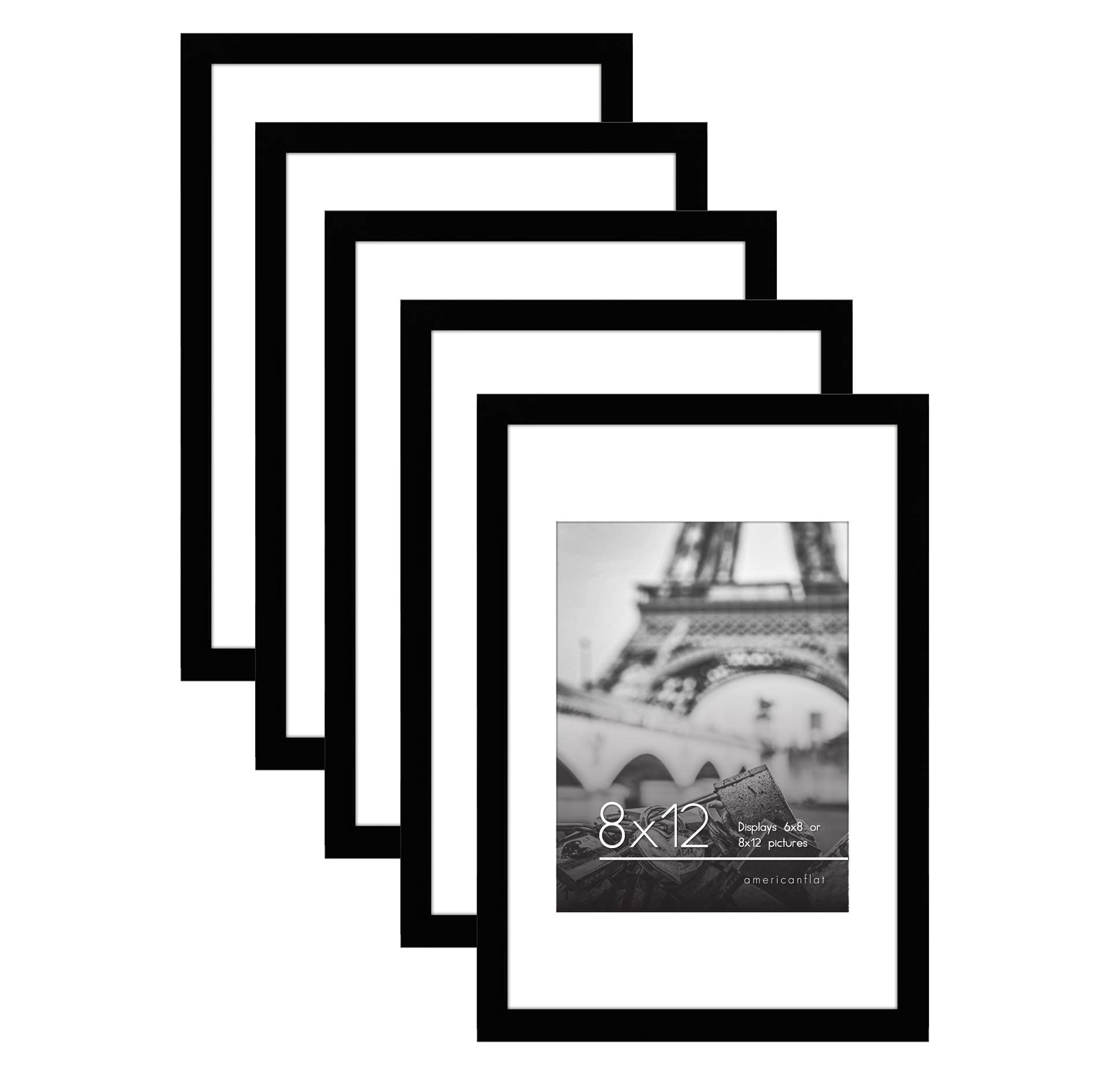 Americanflat - Wholesale Picture Frame - Americanflat Picture Frame with Mat Slim Molding (5 Pack)40