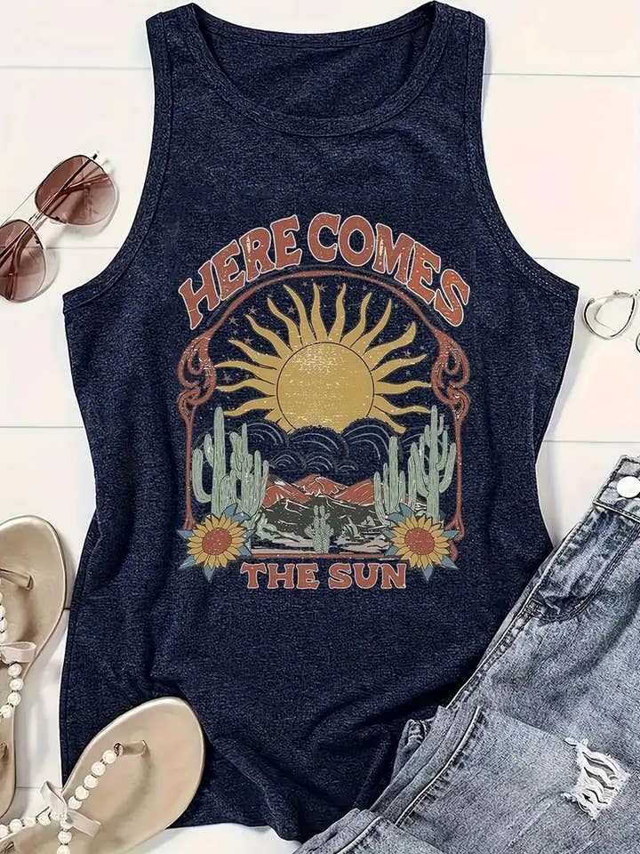 Rosa Clothing - Wholesale Tank Top - Women's - Sunrise over the mountains graphic tank top5