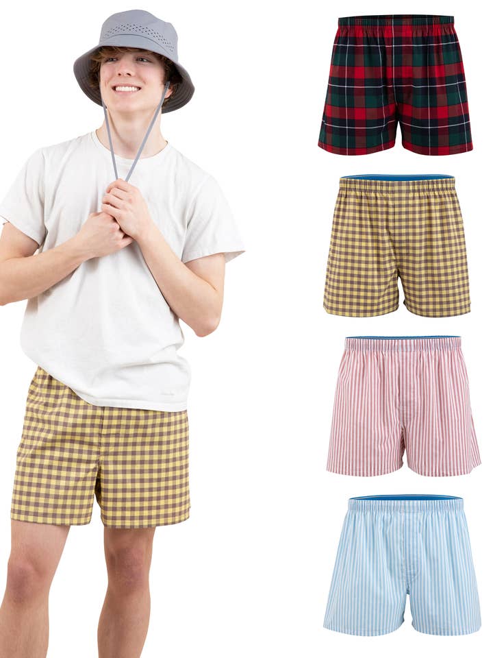 Pima Paradise Men’s Woven Boxer _4pack(Summer Pattern) for wholesale by Pima Paradise