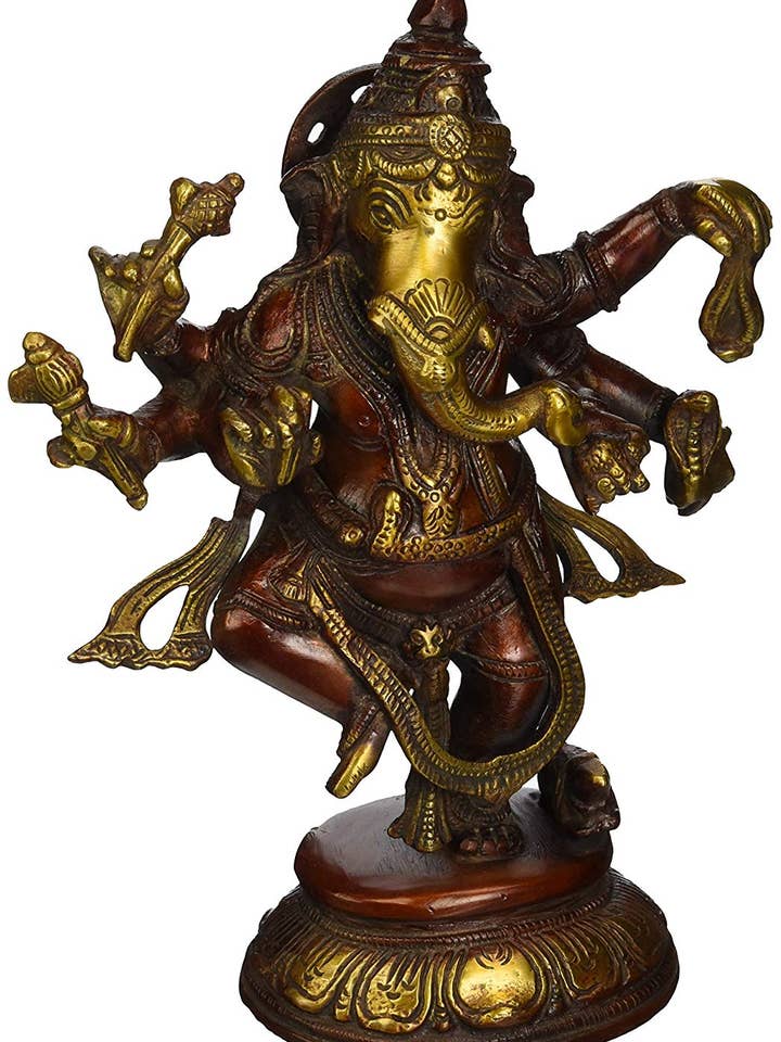 Dancing Ganesha Lucky Charm Hindu God | Handmade for wholesale by Exotic India Art