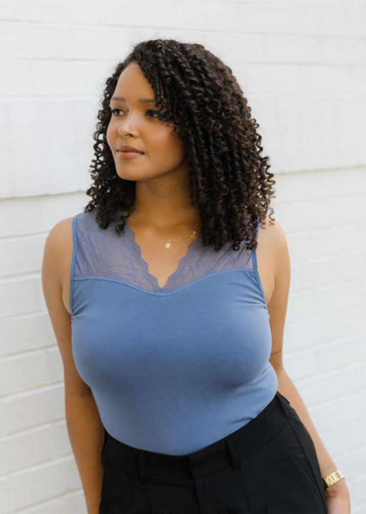 ELIETIAN - Vente Haut en maille – femme - Top réversible avec insert en dentelle1