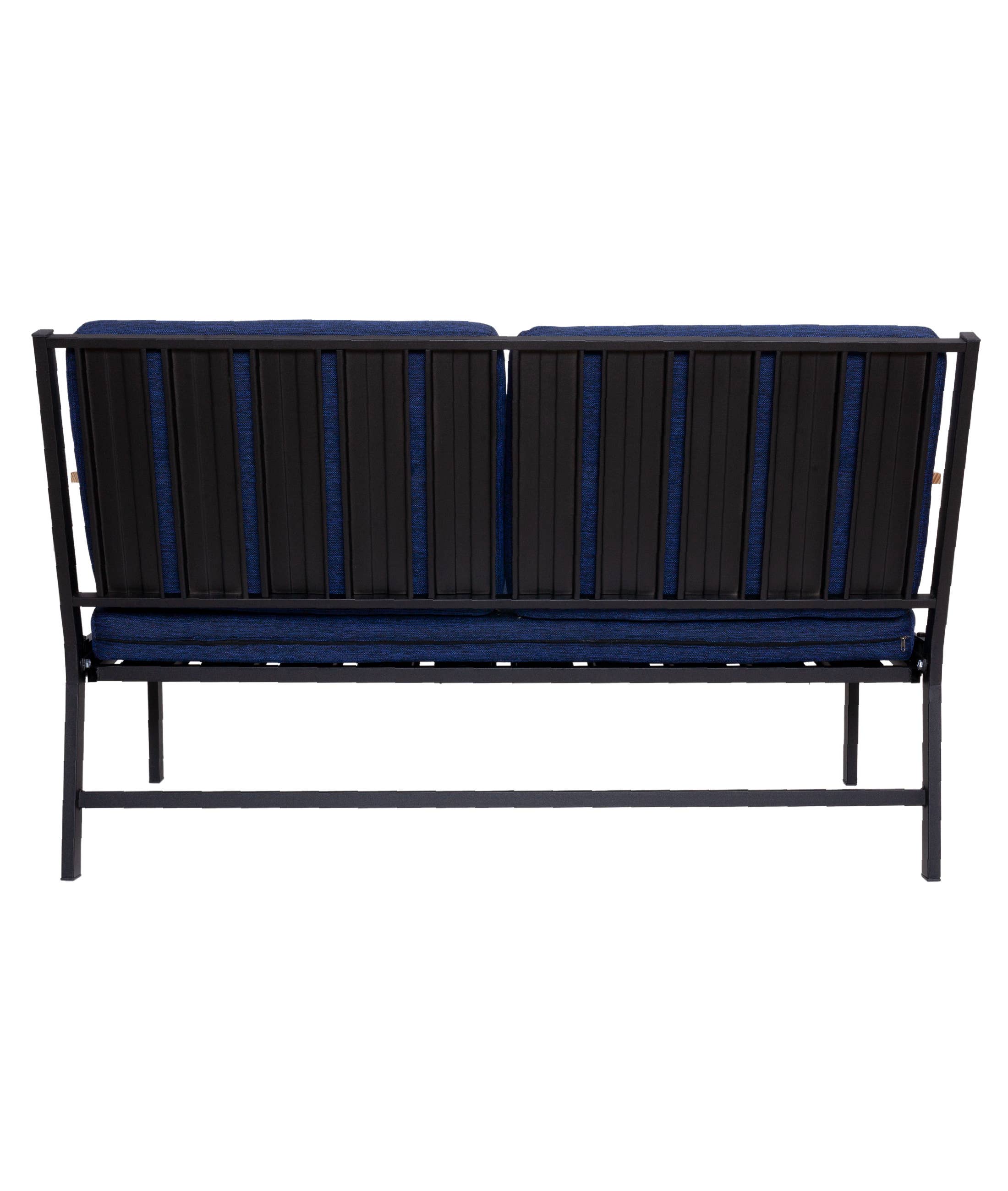 Multi Colored Koza Home Mist Navy Blue Double Garden Chair Black Frame 6008 Double for wholesale on Faire3