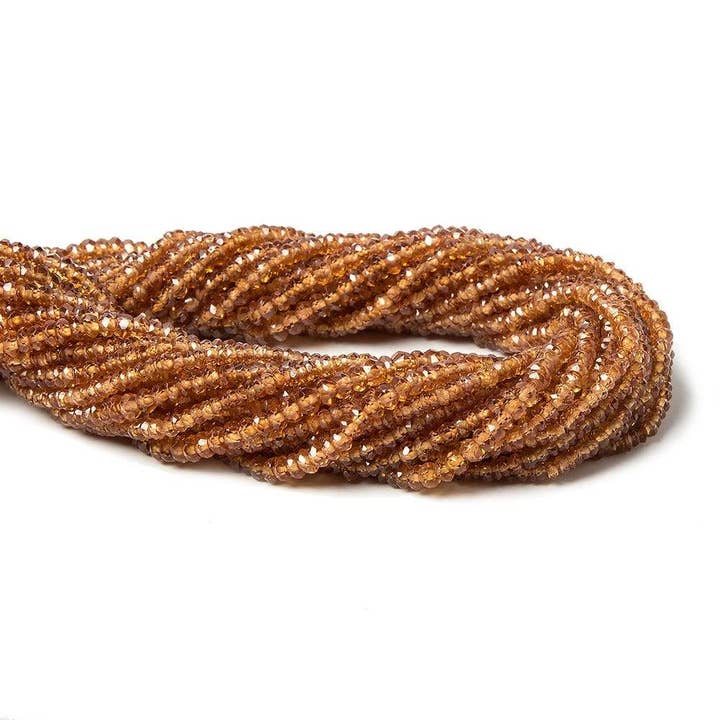 Rondelle facettée en grenat spessartite de 3 mm, 14 pouces, 185 pièces pour la vente par Beads of Cambay