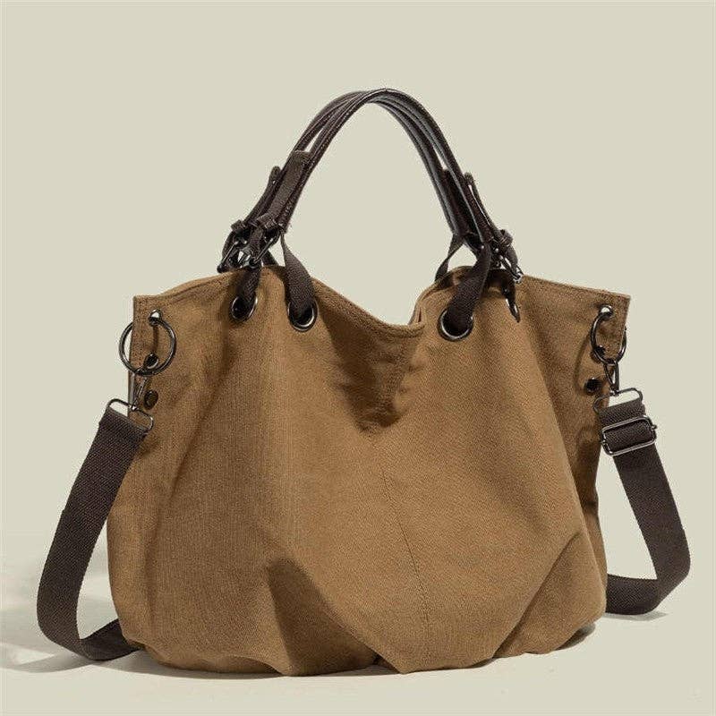 Brown Large Capacity Shoulder Tote Bag For Travel for wholesale on Faire1