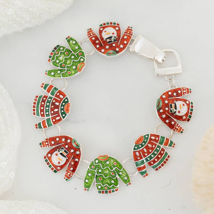 Holiday Christmas Sweater Bracelet for wholesale by Elsie & Zoey