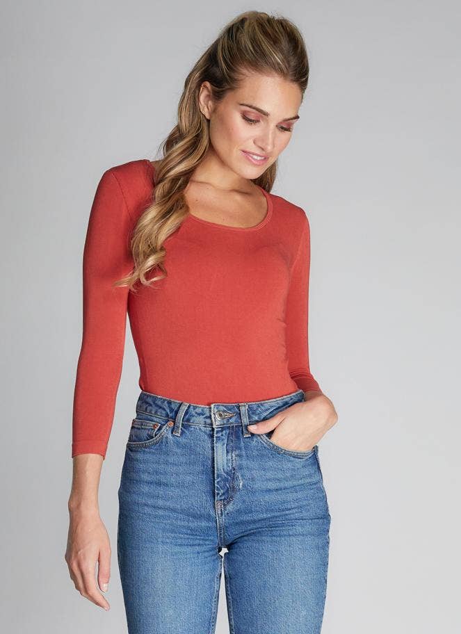 C'est Moi Clothing Co - Wholesale Knit Top - Women's - Bamboo 3/4 Sleeve Top- CEBT120623