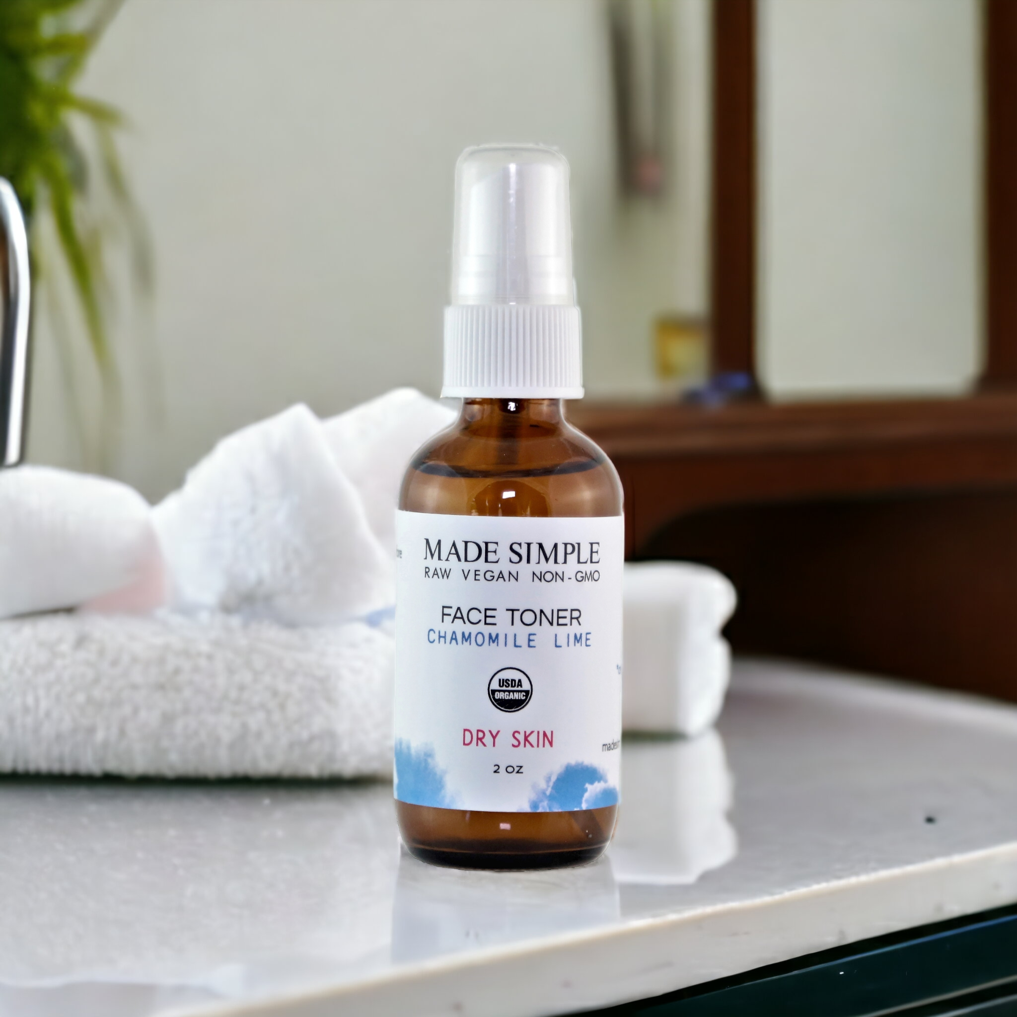 Made Simple Skin Care – Engroshandel Ansigtstoner – Kamille Lime Ansigtstoner til Tør Hud - Økologisk & Vegansk0