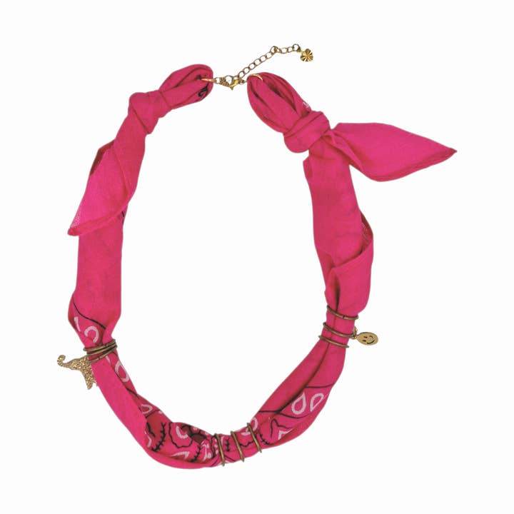 Bandana ketting fuchsia for wholesale by Feestbeest-kids