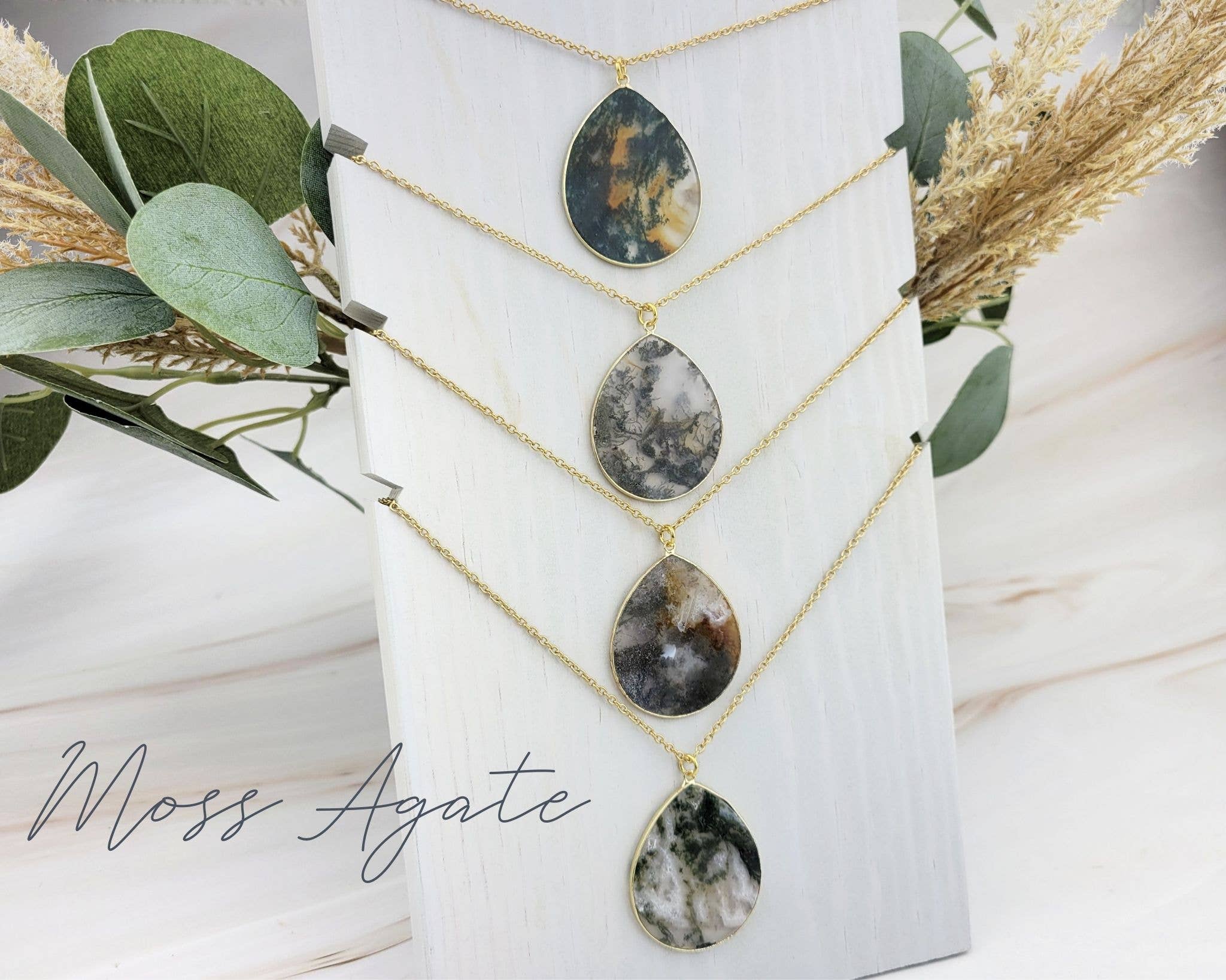 WonderLight Jewelry - Venta al por mayor Collares con colgantes/abalorios - Collar con colgante de piedras preciosas planas - Afirmation Jewelry2