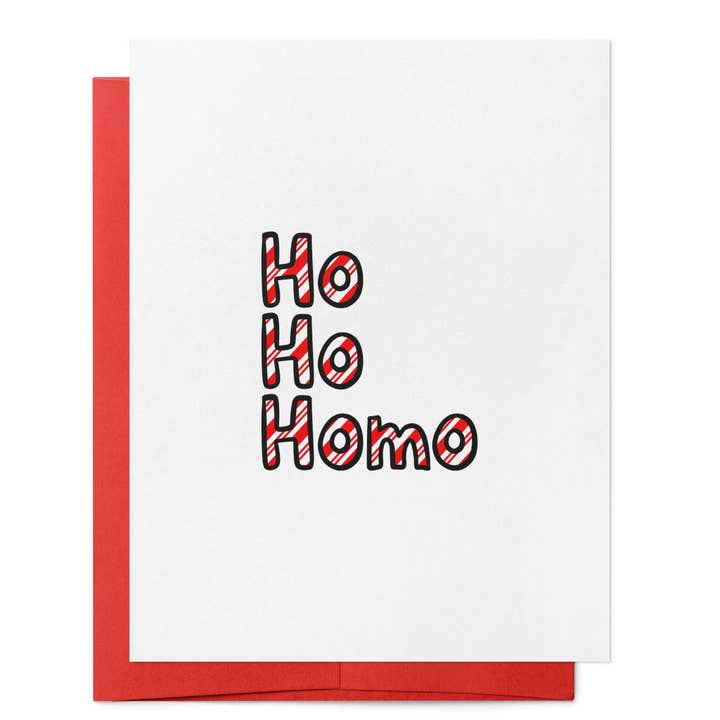 Ho Ho Homo | Carte de Noël festive LGBTQ+ gay pour la vente par That Queer Card Co