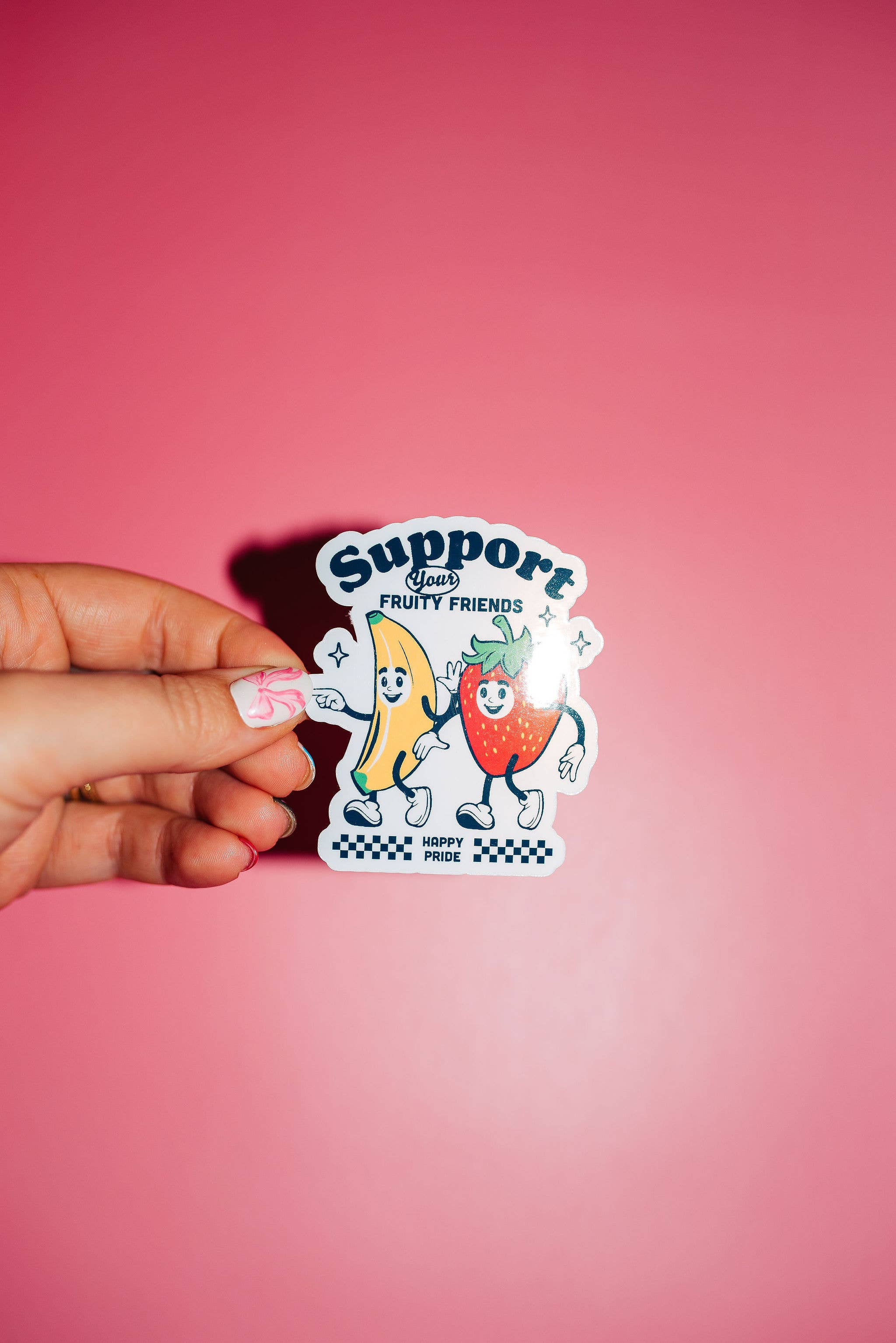 ShopSourSweetener - Wholesale Sticker - Support Your Fruity Friends Sticker, LGBTQ+ Pride Sapphic