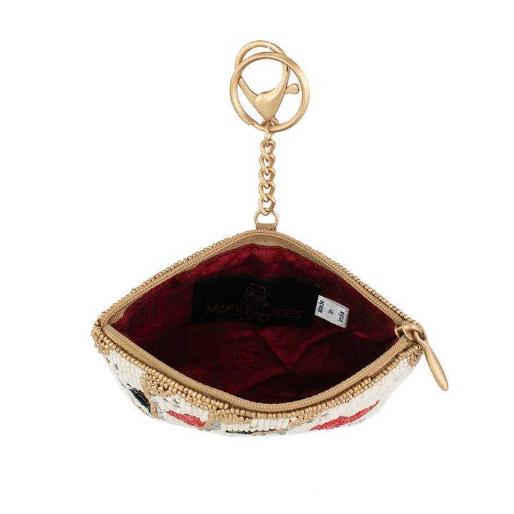 Mary Frances Accessories - Wholesale Coin Purse - Women's - Let's Play Beaded Playing Cards Coin Purse/Key Fob