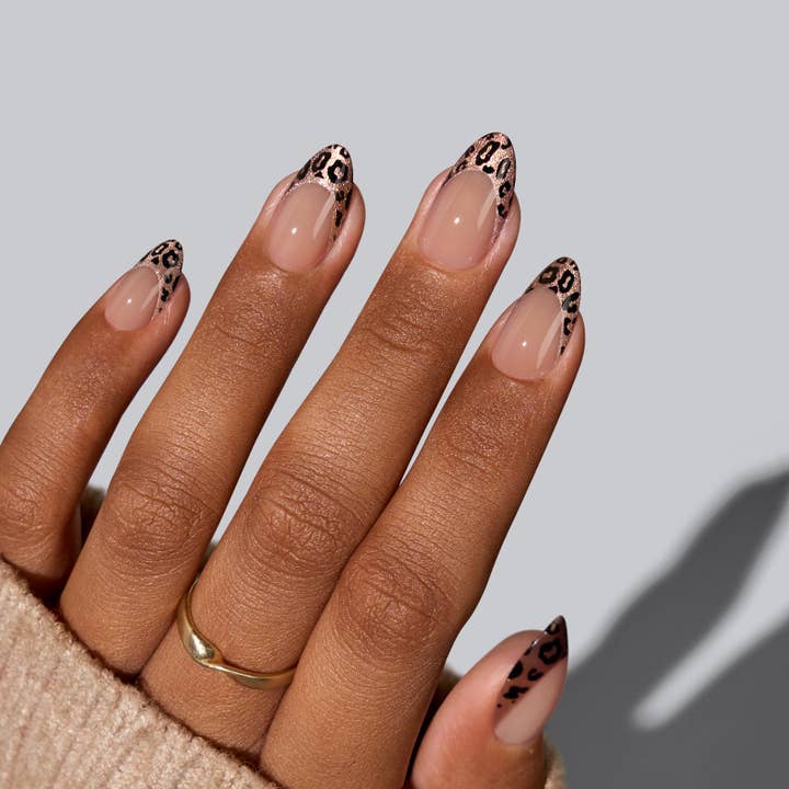 Black Girl Magic Press On Nails | Almond Cat Eye French Tips for wholesale by BTArtboxnails