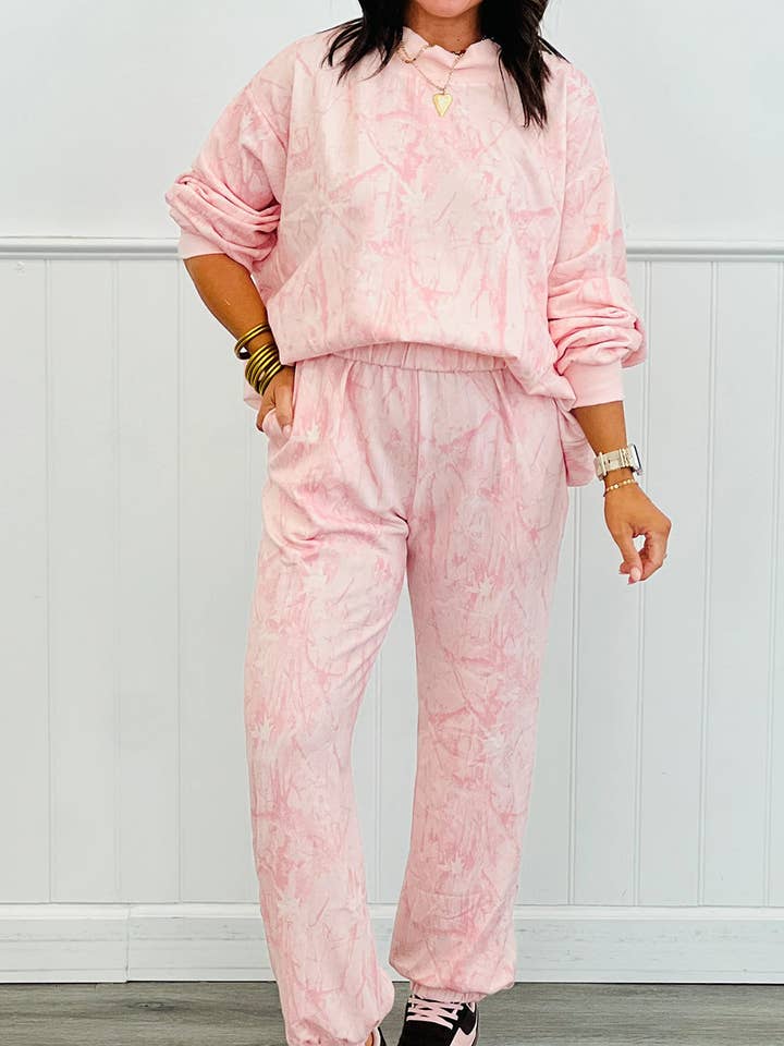 Pink Camo Print Jogger Pants Set for wholesale by Lovesoft