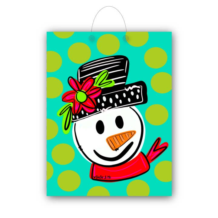Baxter & Me - Wholesale Door Hanger - Whimsical Snowman Door Hanger